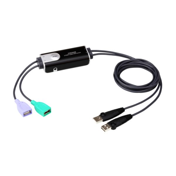 ATEN Switch KM formato cable USB con 2 puertos y tecnología Boundless Switching, SKU CS62KM-AT