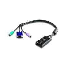 Vista del adaptador KVM VGA PS/2 de ATEN con compatibilidad de vídeo compuesto, modelo SKU KA7120-AX