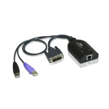 ATEN Adaptador KVM modelo KA7166-AX con conexiones DVI y USB, compatible con Smart Card y soporte para Virtual Media