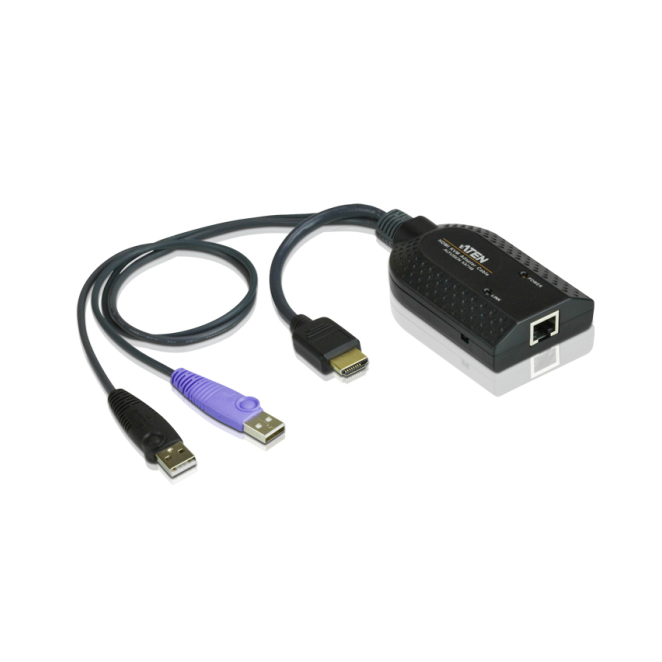 ATEN Adaptador KVM HDMI USB con compatibilidad Smart Card ATEN Adaptador KVM HDMI USB compatible Smart Card con Virtual Media, SKU KA7168-AX. Adaptador para controlar múltiples computadoras desde una sola consola.