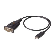Adaptador ATEN UC232C de USB-C a RS-232 en color negro, SKU UC232C-AT. Ideal para conversión de USB a serial.