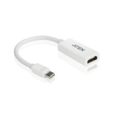 Adaptador de Mini DisplayPort a HDMI de ATEN, modelo VC980-AT, eficiente y compacto para conexiones de video.