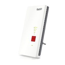 Repetidor AVM FRITZ! 2400 de red inalámbrica con una velocidad de 1733 Mbit por segundo en color blanco. SKU: 20002855