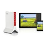 Imagen del router inalámbrico FRITZ!Box 6820 LTE versión 3 en color rojo y blanco, compatible con Gigabit Ethernet y banda única de 2,4 GHz. SKU 20002907.