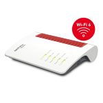 Imagen del router inalámbrico FRITZ! 6660 de AVM con doble banda 2,4 GHz / 5 GHz, color blanco, SKU 20002910
