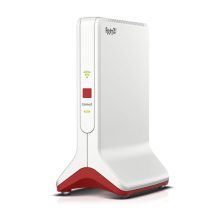 Vista del FRITZ! Repeater 6000 en color blanco, ofreciendo una velocidad de hasta 6000 Mbit/s. SKU: 20002953