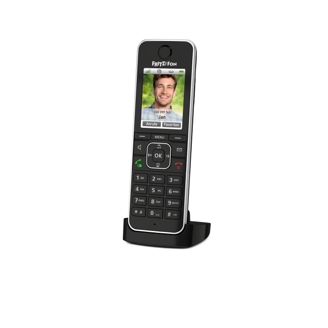 AVM FRITZ! C6 Teléfono DECT con Identificador de llamadas en Negro Teléfono DECT FRITZ! C6 de AVM en color negro con identificador de llamadas. SKU: 20002964.