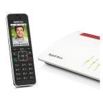Teléfono DECT FRITZ! C6 de AVM en color negro con identificador de llamadas. SKU: 20002964.