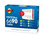 Router inalámbrico AVM FRITZ!Box 6690 INT con 10 Gigabit Ethernet, doble banda 2,4 GHz y 5 GHz, color blanco. SKU: 20002995