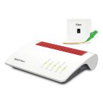 Imagen del router inalámbrico AVM FRITZ! 5590 Fiber con tecnología XGS-PON, doble banda a 2.4 GHz y 5 GHz y Gigabit Ethernet. SKU 20003015.