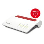 Imagen del router inalámbrico AVM FRITZ! 5590 Fiber con tecnología XGS-PON, doble banda a 2.4 GHz y 5 GHz y Gigabit Ethernet. SKU 20003015.