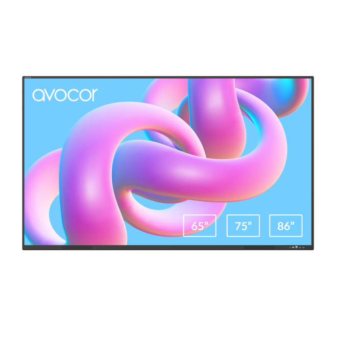 Avocor S-Series 65 pulgadas 4K IR LED interactivo Imagen de la pizarra blanca interactiva Avocor S-Series de 65 pulgadas con resolución 4K, modelo SKU AVS-6510. Pantalla táctil con tecnología IR LED para señalización y cartelería.