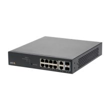 Switch gestionado Gigabit Ethernet PoE negro de Axis, modelo 01191-002, ideal para redes cableadas.