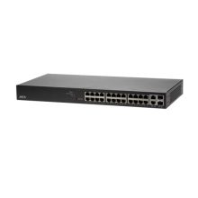 Switch gestionado Axis, modelo 01192-002, con Gigabit Ethernet 10/100/1000 y compatibilidad con Energía sobre Ethernet (PoE) en color negro
