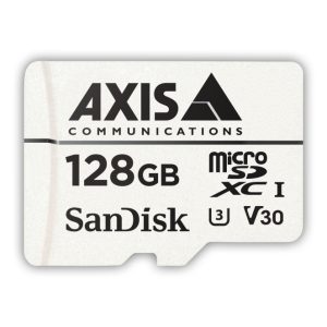 Axis memoria flash modelo 01491-001, tipo MicroSDXC, capacidad de 128 GB, Clase 10, ideal para almacenamiento externo