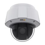 Imagen de la cámara de seguridad IP Axis modelo 01751-002 con resolución de 1920 x 1080 píxeles para instalación en exterior, vista lateral.