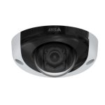 Vista frontal de la cámara de vigilancia Axis modelo 01919-001, con resolución de 1920 x 1080 píxeles, montada en el techo