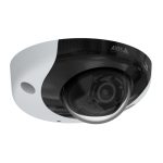 Vista frontal de la cámara de vigilancia Axis modelo 01919-001, con resolución de 1920 x 1080 píxeles, montada en el techo