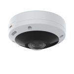 Cámara de vigilancia Axis modelo 02100-001, ideal para interiores y exteriores, con una resolución de 2880 x 2880 pixeles y montaje en techo o pared.