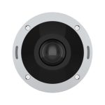 Cámara de vigilancia Axis modelo 02100-001, ideal para interiores y exteriores, con una resolución de 2880 x 2880 pixeles y montaje en techo o pared.