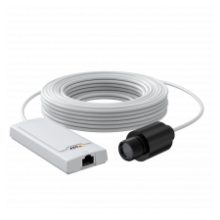 Image de la Axis 02114-001, una cámara de vigilancia espía de seguridad IP para interiores, con resolución de 640 x 480 pixeles, diseñada para instalar en la pared.