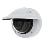 Cámara de seguridad IP exterior Axis, modelo 02330-001, con resolución de 2592 x 1944 pixeles, diseñada para montaje en techo o pared.