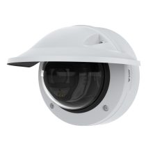 Cámara de seguridad IP exterior Axis, modelo 02330-001, con resolución de 2592 x 1944 pixeles, diseñada para montaje en techo o pared.