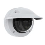 Cámara de seguridad IP exterior Axis, modelo 02330-001, con resolución de 2592 x 1944 pixeles, diseñada para montaje en techo o pared.