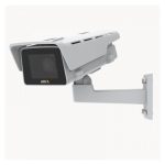 Imagen de la Axis 02485-001 cámara de vigilancia IP para interior y exterior con resolución de 1920 x 1080 píxeles montada en una pared