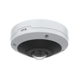 Imagen de la cámara de seguridad IP Axis M4318-PLVE con resolución de 2992 x 2992 pixeles, ideal para montaje interior en techo o pared. SKU: 02511-001