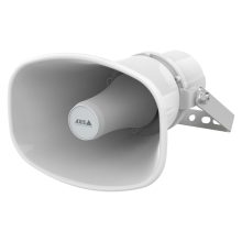 Imagen del altavoz Axis C1310-E Mk II gris, SKU 02813-001, mostrando su diseño moderno y capacidad de sonido potente ideal para cualquier espacio.