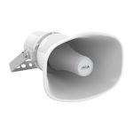 Imagen del altavoz Axis C1310-E Mk II gris, SKU 02813-001, mostrando su diseño moderno y capacidad de sonido potente ideal para cualquier espacio.