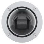 Vista de la cámara de seguridad IP Axis P3277-LV, equipada para uso interior y exterior, con resolución de 2592 x 1944 pixeles y opciones de montaje en techo o pared. SKU 03152-001.