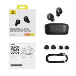 Baseus E18 auriculares inalámbricos dentro de oído para llamadas y música en color negro, SKU A00023800123-00