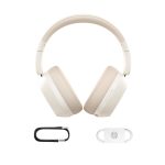 Baseus Bass 35 Max auriculares inalámbricos y alámbricos con diadema para música, USB Tipo C, Bluetooth en color beige, SKU A00070800221-00