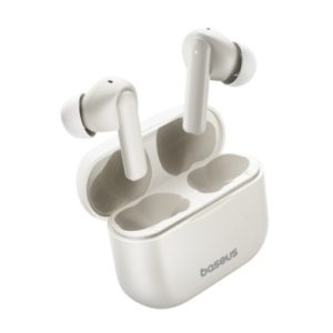 Auriculares true wireless stereo Baseus Bowie E17 en color blanco, perfectos para llamadas y música, modelo SKU A00072200223-Z1