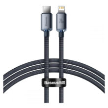 Baseus CAJY000201 cable de teléfono móvil de 1.2 metros USB C a Lightning en color gris.
