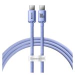 Cable Baseus de 1.2 metros con conector USB-C Violeta, SKU CAJY000605. Ideal para carga y transferencia de datos.