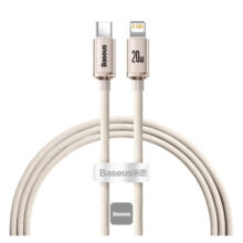 Baseus CAJY001304 cable Lightning de 1.2 metros en color rosa, ideal para iPhone y iPad