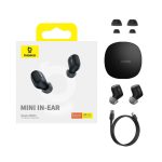Baseus WM01 auriculares inalámbricos de color negro para llamadas y música, con conector USB Tipo C y tecnología Bluetooth, SKU NGTW370001