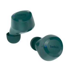 Belkin SoundForm Bolt auriculares inalámbricos dentro del oído. Bluetooth, color verde azulado. Ideal para llamadas, música, deporte y uso diario. SKU AUC009BTTE