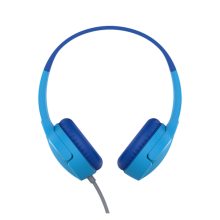 Auriculares alámbricos Belkin SoundForm Mini en color azul, ideales para llamadas, música, deporte y uso diario. SKU: AUD004BTBL