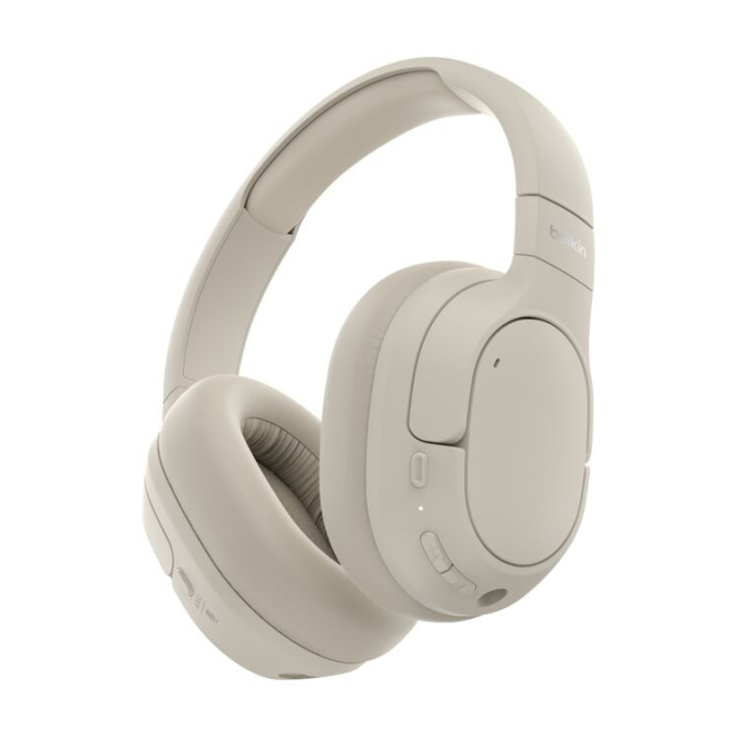 Belkin auricular diadema inalámbrico para llamadas y música con USB Tipo C Auricular y casco Belkin AUD008HQSA, inalámbrico, diadema para llamadas y música, USB Tipo C, Bluetooth, color arena
