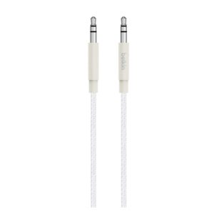 Cable de audio Belkin de 1,2 metros en color blanco con conector de 3,5 mm, SKU AV10164BT04-WHT