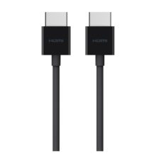 Cable HDMI Belkin de 2 metros en color negro con conector HDMI tipo A estándar. SKU AV10168BT2M-BLK