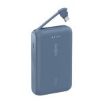 Imagen de la batería externa Belkin BPB021HQBL de 10000 mAh en color azul, ideal para cargar tus dispositivos móviles.