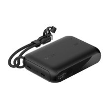 Cargador portátil Belkin BPB027hqBK de 10000 mAh en color negro, ideal para suministrar energía a dispositivos móviles.