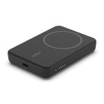 Belkin BoostCharge 5000 mAh cargador inalámbrico negro con SKU BPD004BTBK, ideal para cargar dispositivos sin cables.