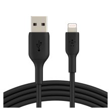 Cable de conector Lightning Belkin CAA001BT1MMG, longitud de 1 metro, en color negro, ideal para dispositivos Apple