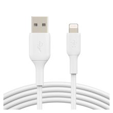 Cable de conector Lightning Belkin de 1 metro en color blanco, modelo CAA001BT1MWH